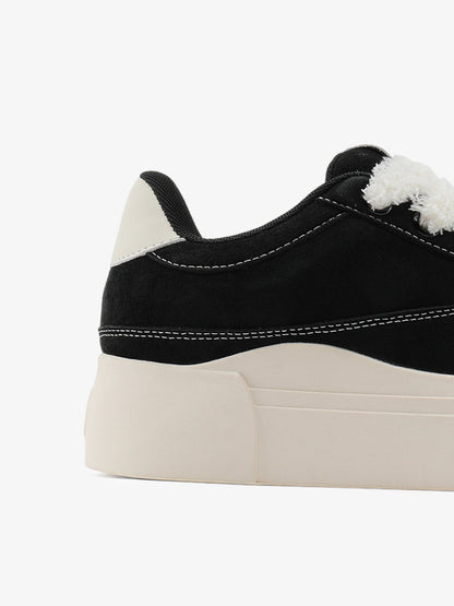 Cozy Winter Sneakers with Fuzzy Laces - Perfect for Casual Outfits and Everyday Wear 