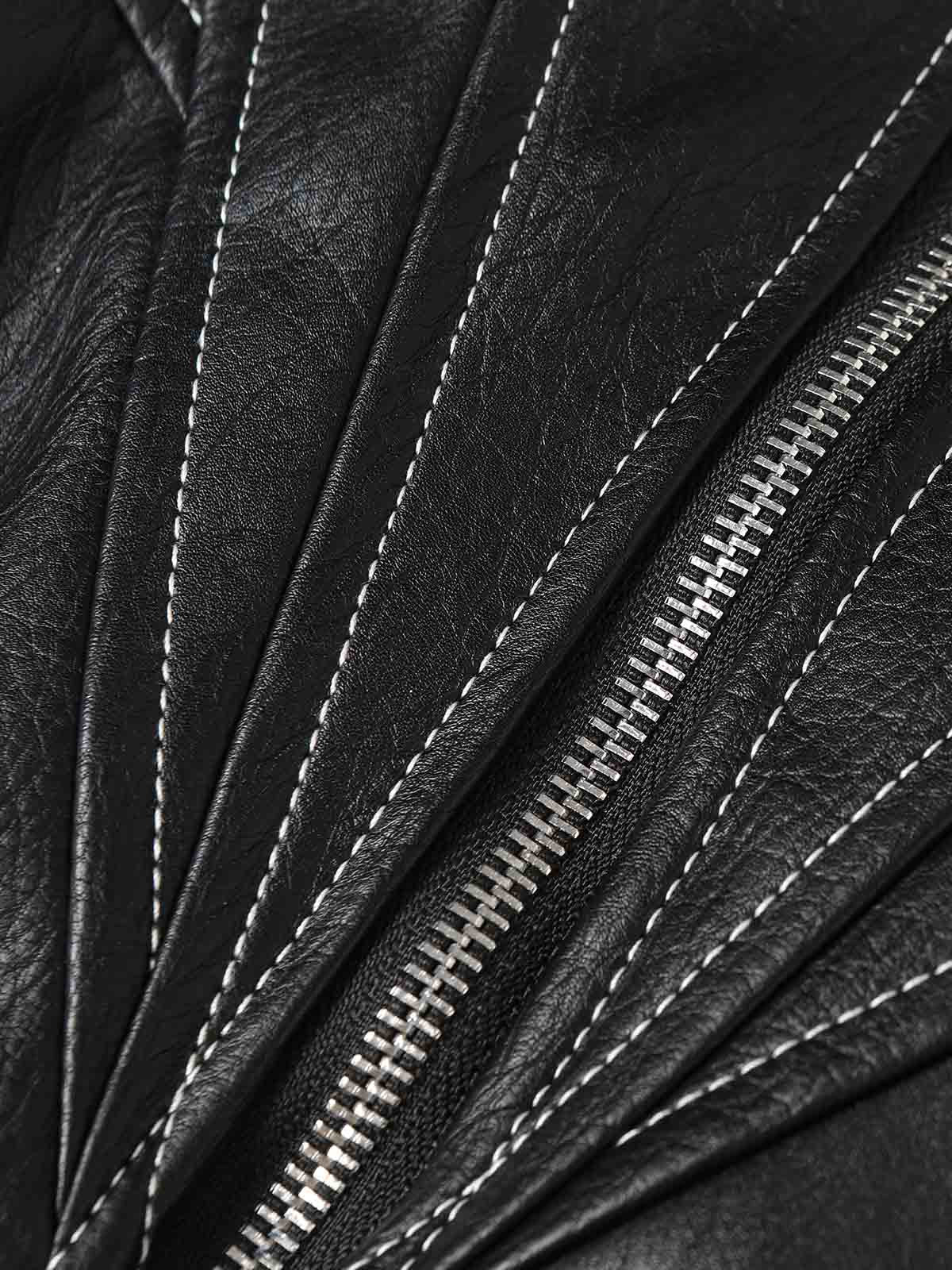 Mountain Eagle Fur-Collar Patchwork Faux Leather Jacket