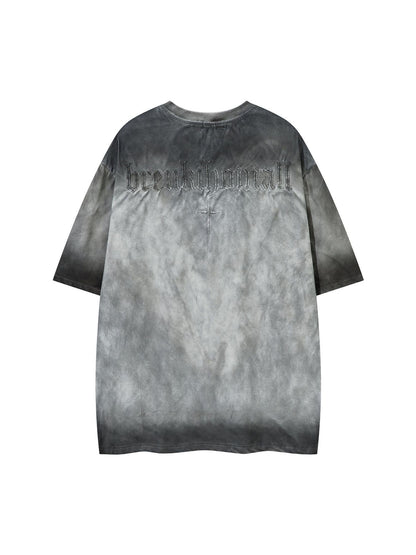 Oversized Cross and Studed T-Shirt 