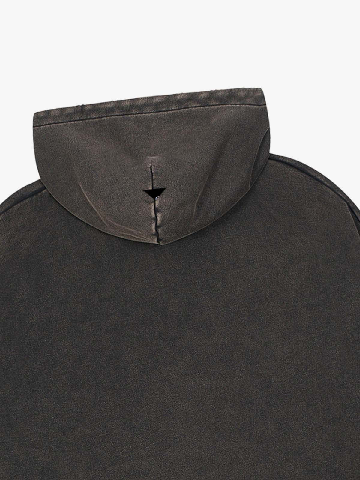 Patchwork-Grafik-Sweatshirt, gewaschen, kurz geschnitten