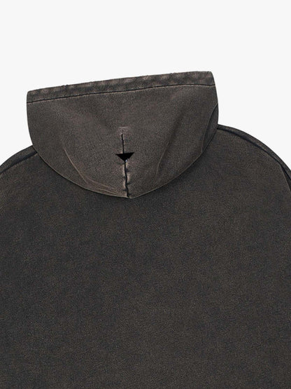 Patchwork Graphic Washed Cropped Sweatshirt