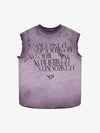 Letter Graphic Spray-Painted Distressed Vest