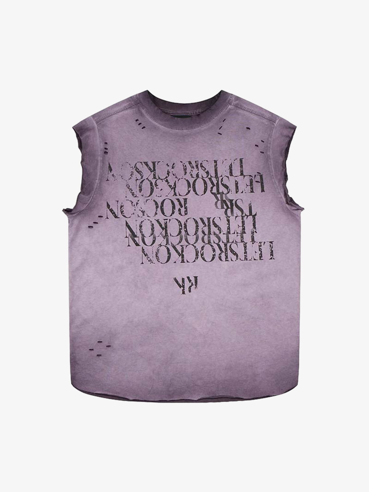 Letter Graphic Spray-Painted Distressed Vest