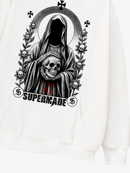 Thesupermade Dark Headless Skull Death Hooded Sweatshirt 