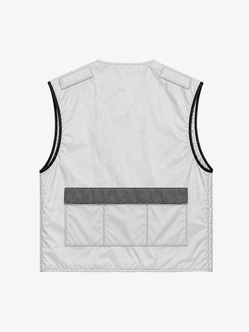 Racing Embroidered Color Block Quilted Vest