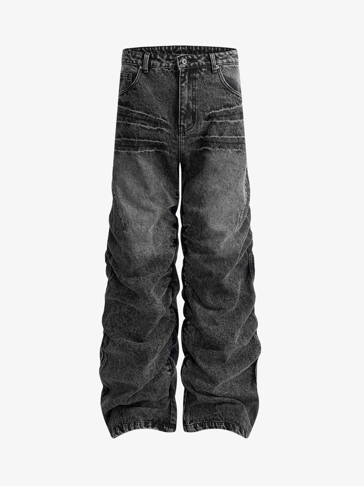 Y2K Faded Stacked Denim Jeans 