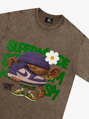 Street Cartoon Sneaker Graffiti Sneaker T-shirt 