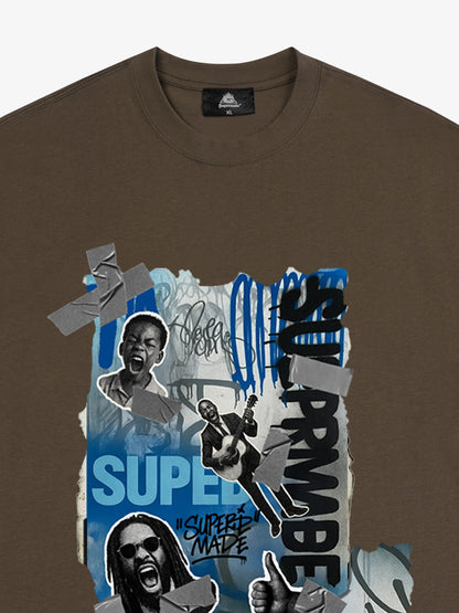 Supermade Trendy Retro Hip-Hop Character T-Shirt 