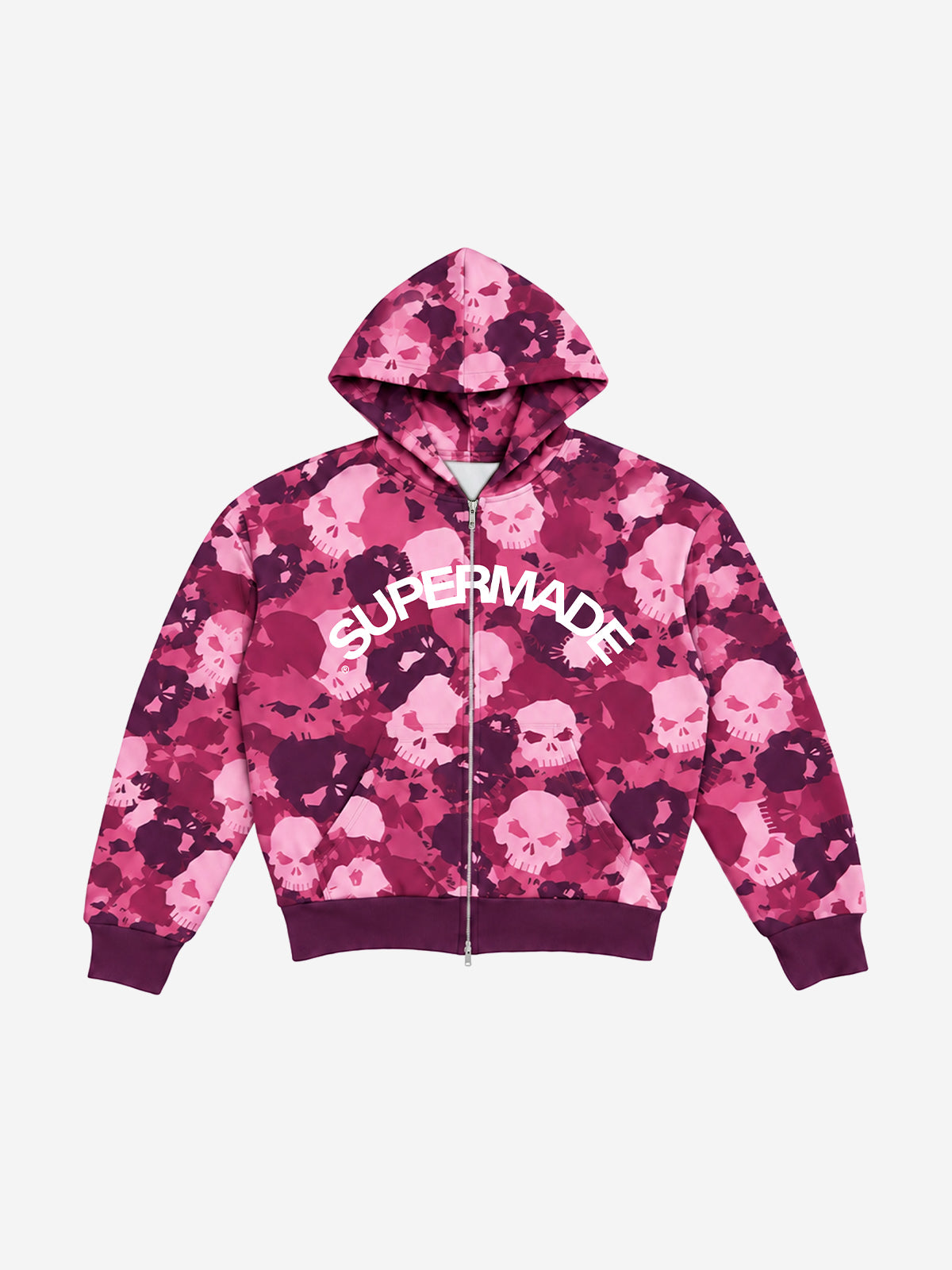 Skull Camo Graphic Zip Hoodie