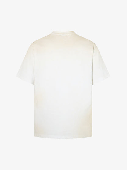 Cotton Blend Vintage Rock 'n' Roll Graphic T-Shirt with 1977 Punk Band Print and Distressed Wash Finish 