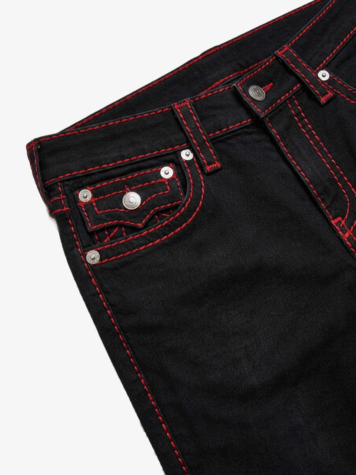 Contrast Stitch Straight Jeans