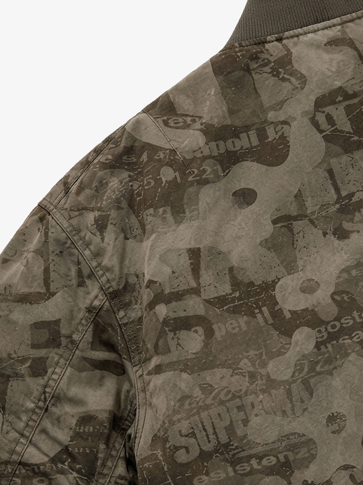 Camouflage All-Over Print Padded Bomber Coats