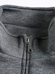 Panel Cut Stand Collar Zip Up Jacket 