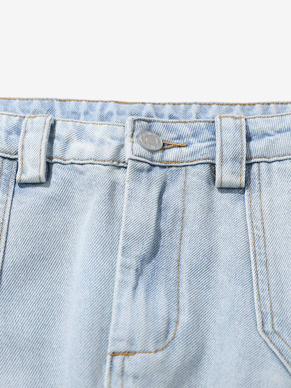 Wide-Leg Denim Trousers with Distressed Details for Everyday Style 