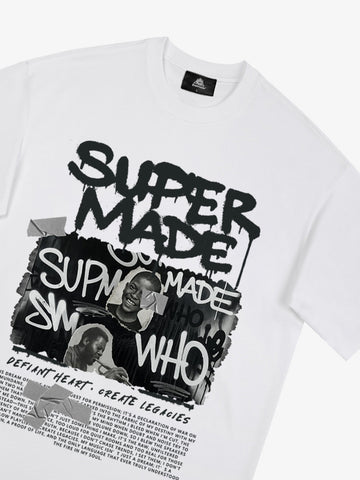 Streetwear Graffiti Character Collage Graphic T-Shirt 