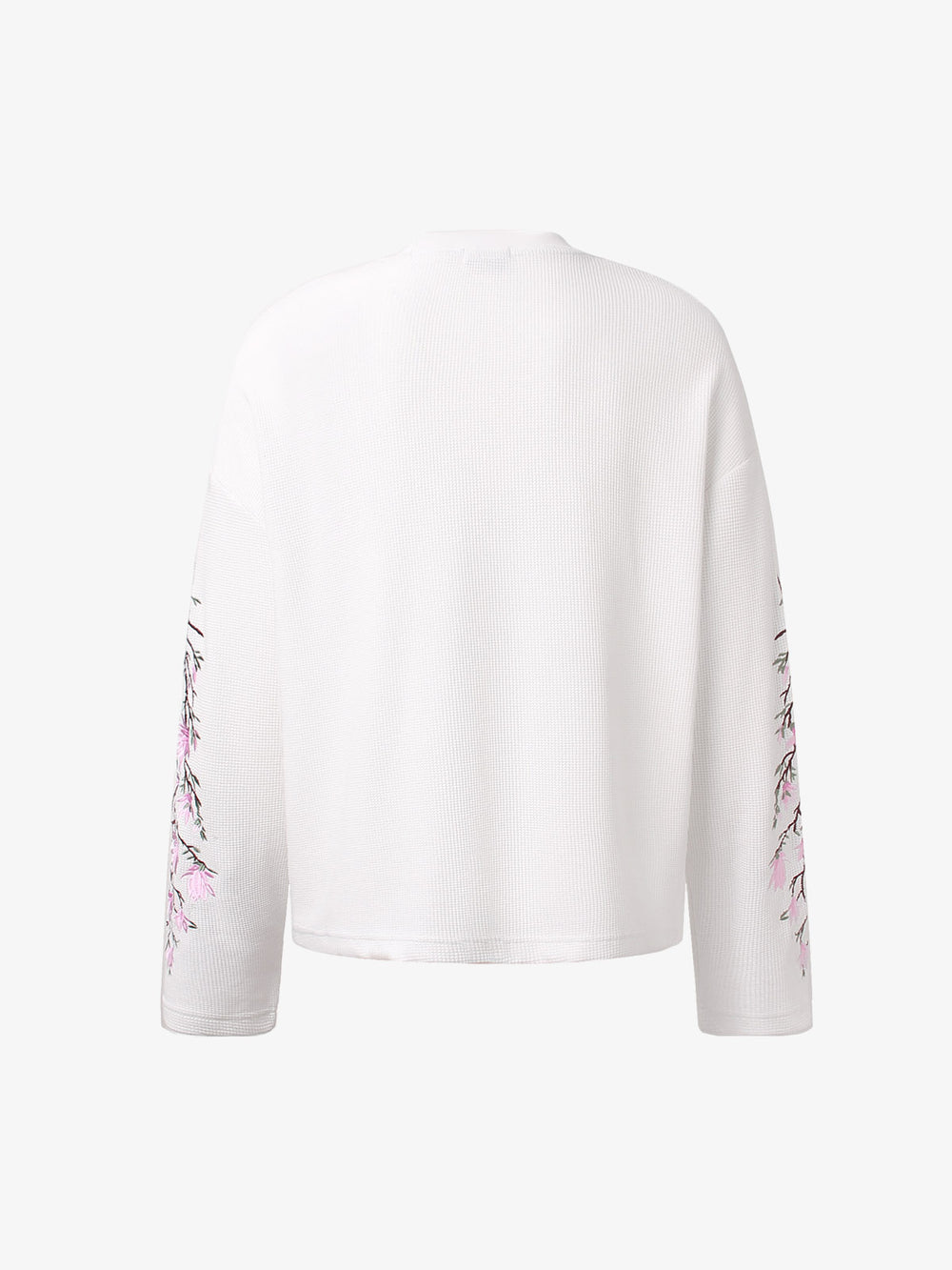 Floral Embroidered Waffle Long Sleeve Tee