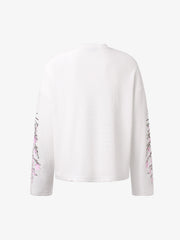Floral Embroidered Waffle Long Sleeve Tee