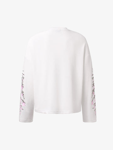 Floral Embroidered Waffle Long Sleeve Tee