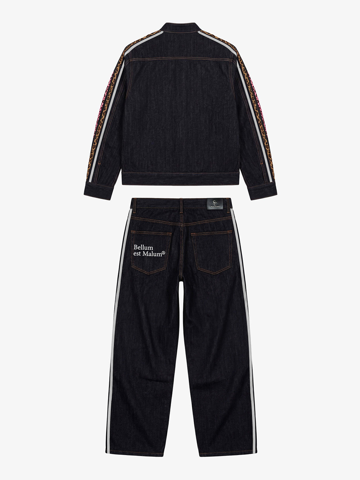 Contrast Tape Heavyweight Denim Two-Piece Set
