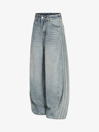 Wide-Leg Denim Culottes with Side Slits for Women 