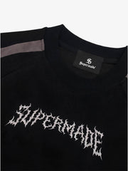 Suede Panel Embroidered Logo Short Sleeve T-Shirt 