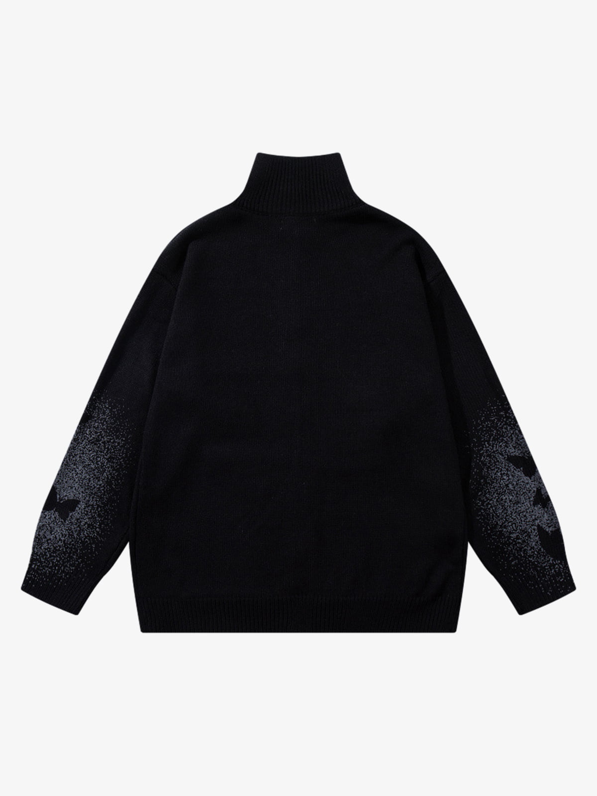 Street Dark Phantom Butterfly Stand-Collar Knit Cardigan Sweater 