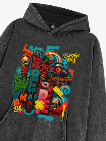 Thesupermade Devil Street Graffiti Carnival Hoodie 