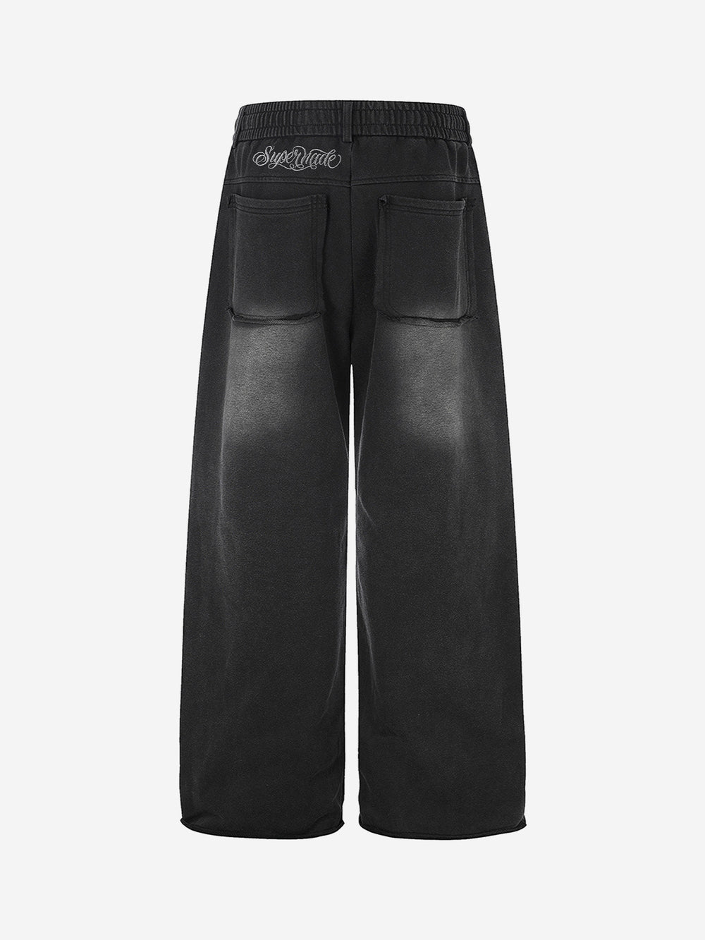 Washed Embroidered Eyelet Studded Pants