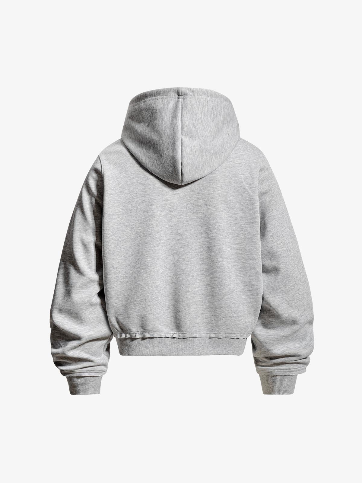 Napoleon Cord Embroidery Boxy Zip-Up Hoodie