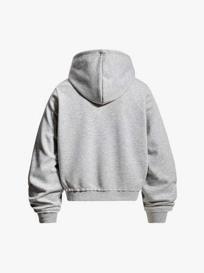 Napoleon Cord Embroidery Boxy Zip-Up Hoodie
