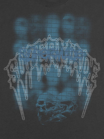 Dark Grid Skull Graphic T-Shirt 