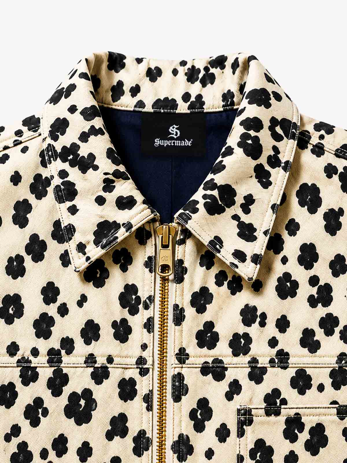 Leopard Racing Gear Patch Denim Jacket
