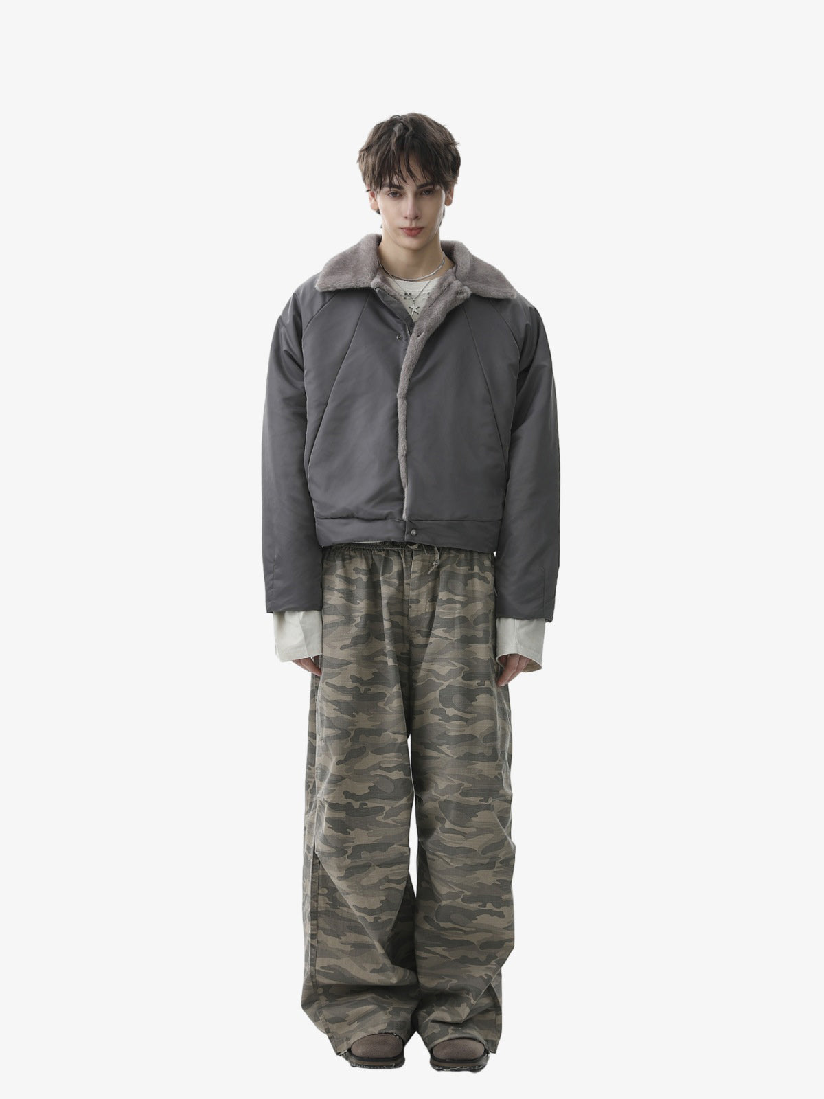 Stylish Winter Bomber Jacket with Faux Fur Collar - Perfect for Cold Weather 