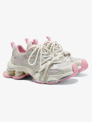 Metallic Mesh Chunky Spring-Loaded Sneakers