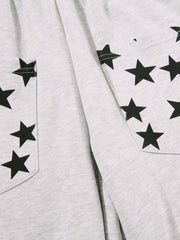 Star Print Pocket Baggy Sweatpants