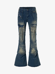 Multi-Pocket Low Rise Bootcut Jeans