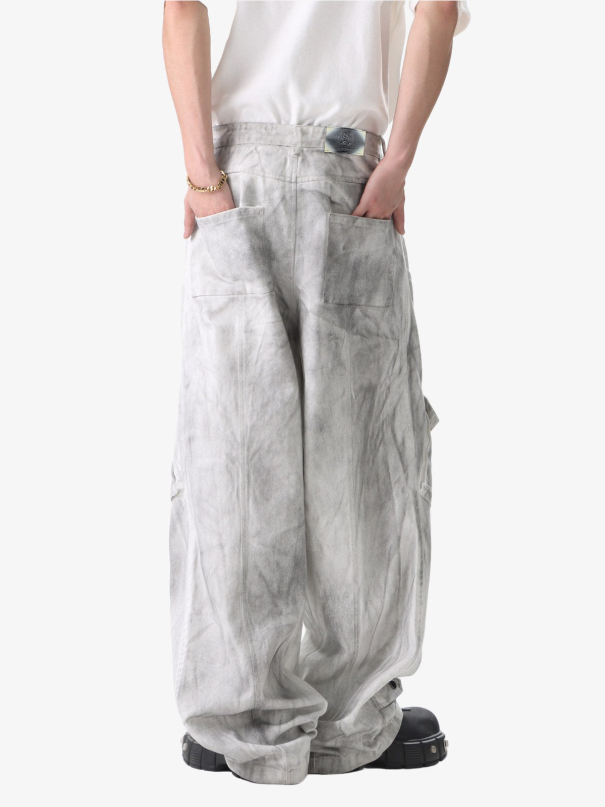 Vintage Double Waist Utility Cargo Jeans