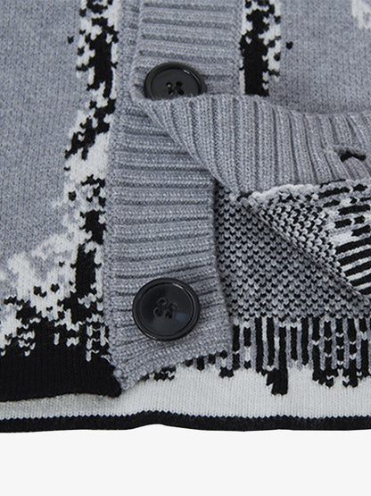 Retro Butterfly Gradient Knit Cardigan Sweater 