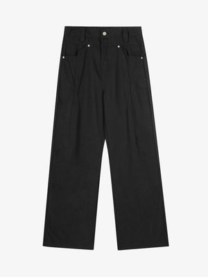 High-Waisted Wide Leg Trousers with Pleated Design for Modern Style 