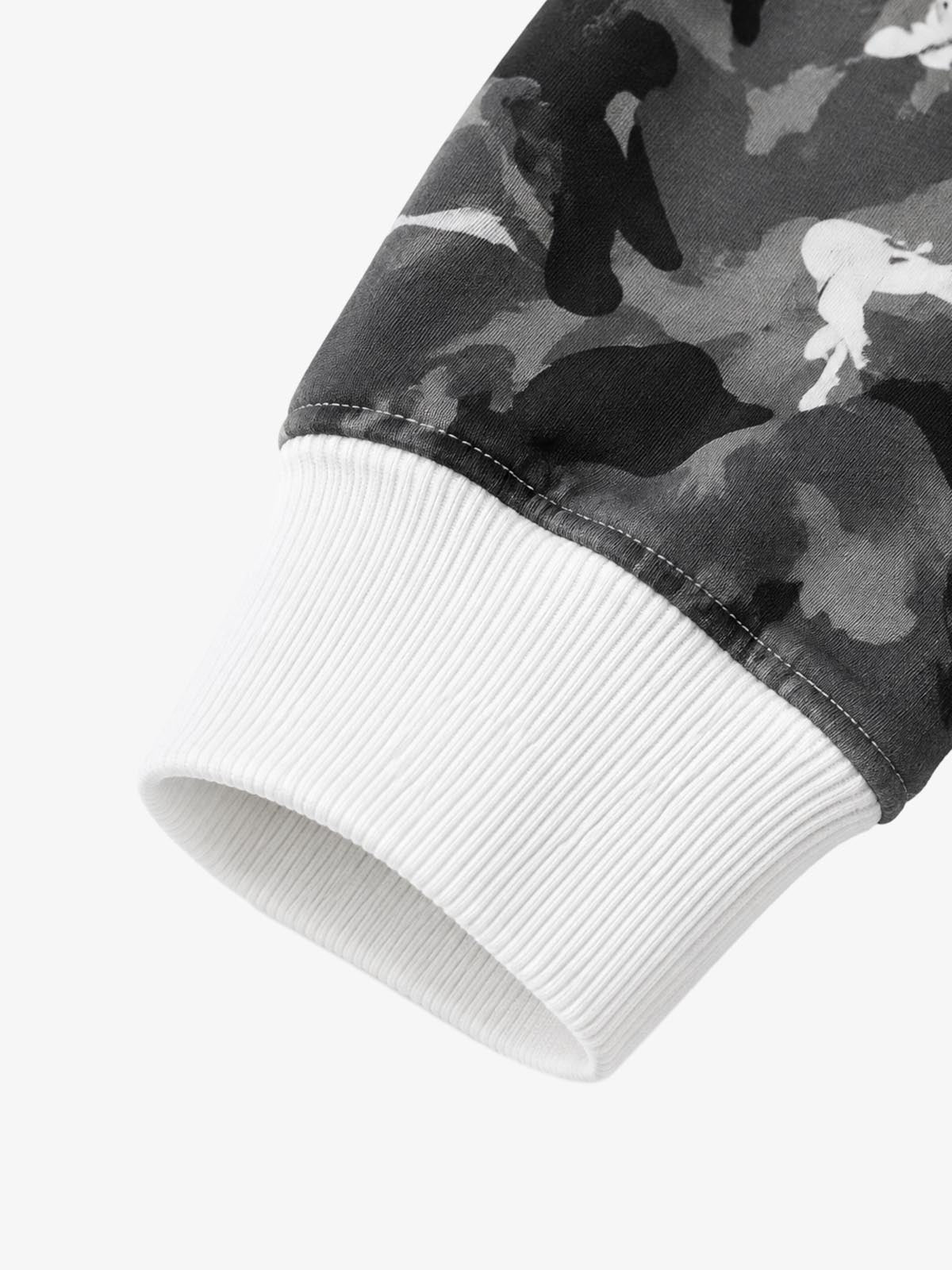 Graffiti Letter Camo Graphic Sweatshirt