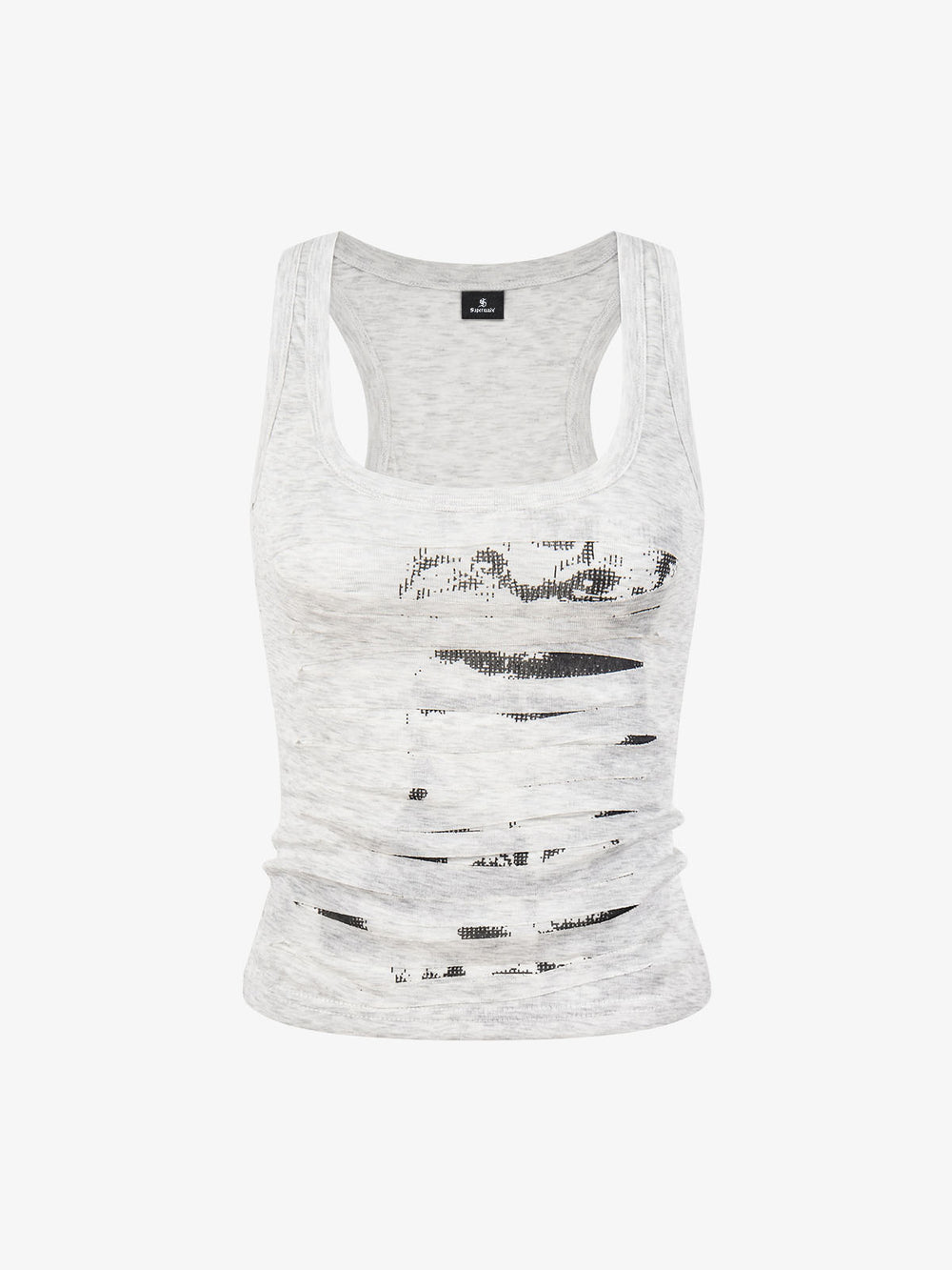 Canotta slim fit con stampa pixelata effetto invecchiato di Thesupermade