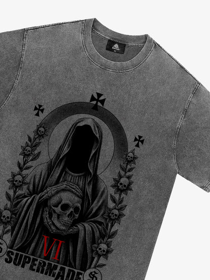 Thesupermade Dark Gothic Headless Skull Death T-shirt 