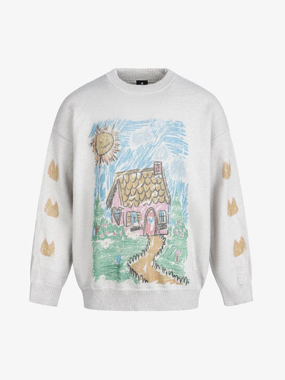 Cozy Cottage Sweater - Perfect for Casual and Festive Occasions 