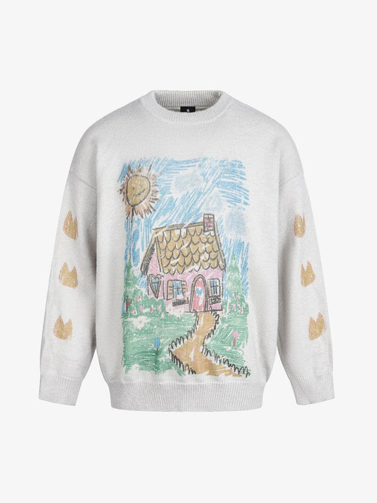 Cozy Cottage Sweater - Perfect for Casual and Festive Occasions 