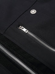 Patchwork PU Cropped Workwear Jacket