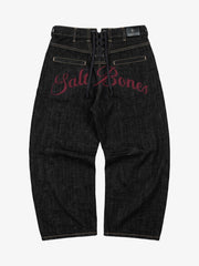 Pirate Skull Heavyweight Black Raw Denim Jeans