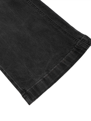 Scorpion-Embossed Multi-Pocket Distressed Cargo Jeans