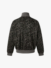 Leopard Pattern Boxy Fit Track Jacket