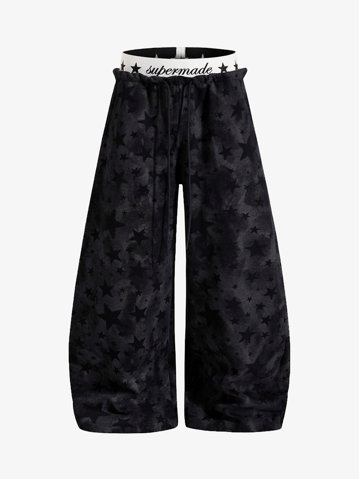 Curved-Leg Wide Sweatpants