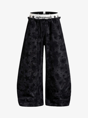 Curved-Leg Wide Sweatpants